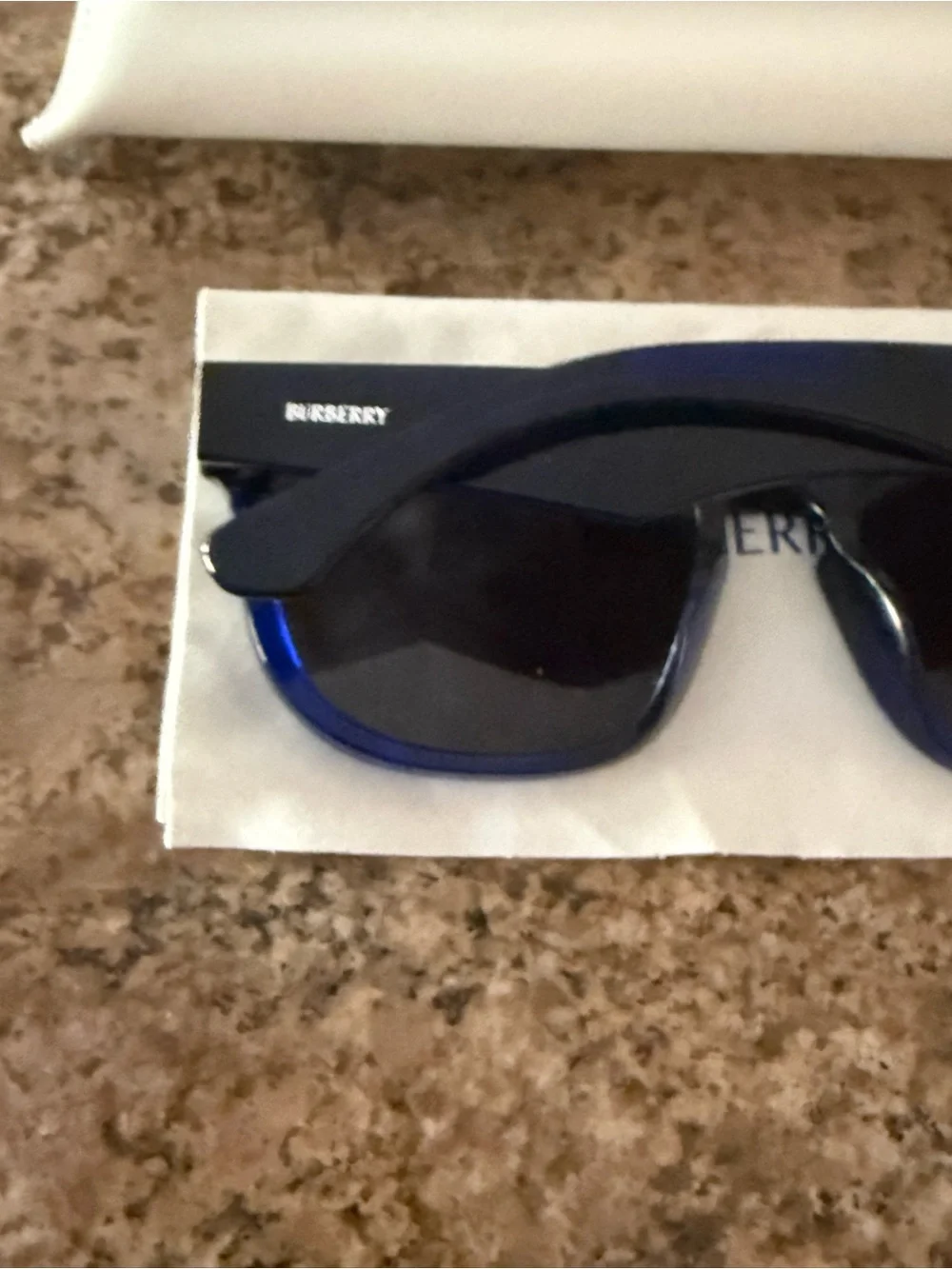 Burberry BE4431U 4114/87 Check Blue Square Sunglasses 56mm Made In Italy